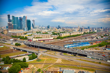 View of Moscow and a business center Moscow-City