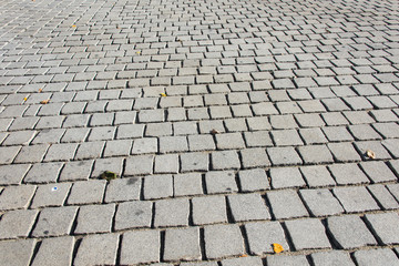 Old road paved with the cobble stones