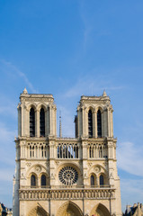 Fototapeta na wymiar Notre Dame de Paris cathedral in summer day