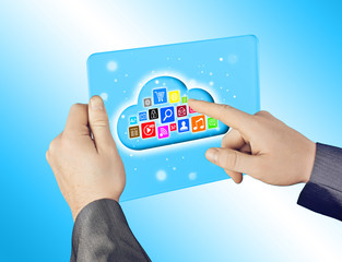 Cloud computing touchscreen interface