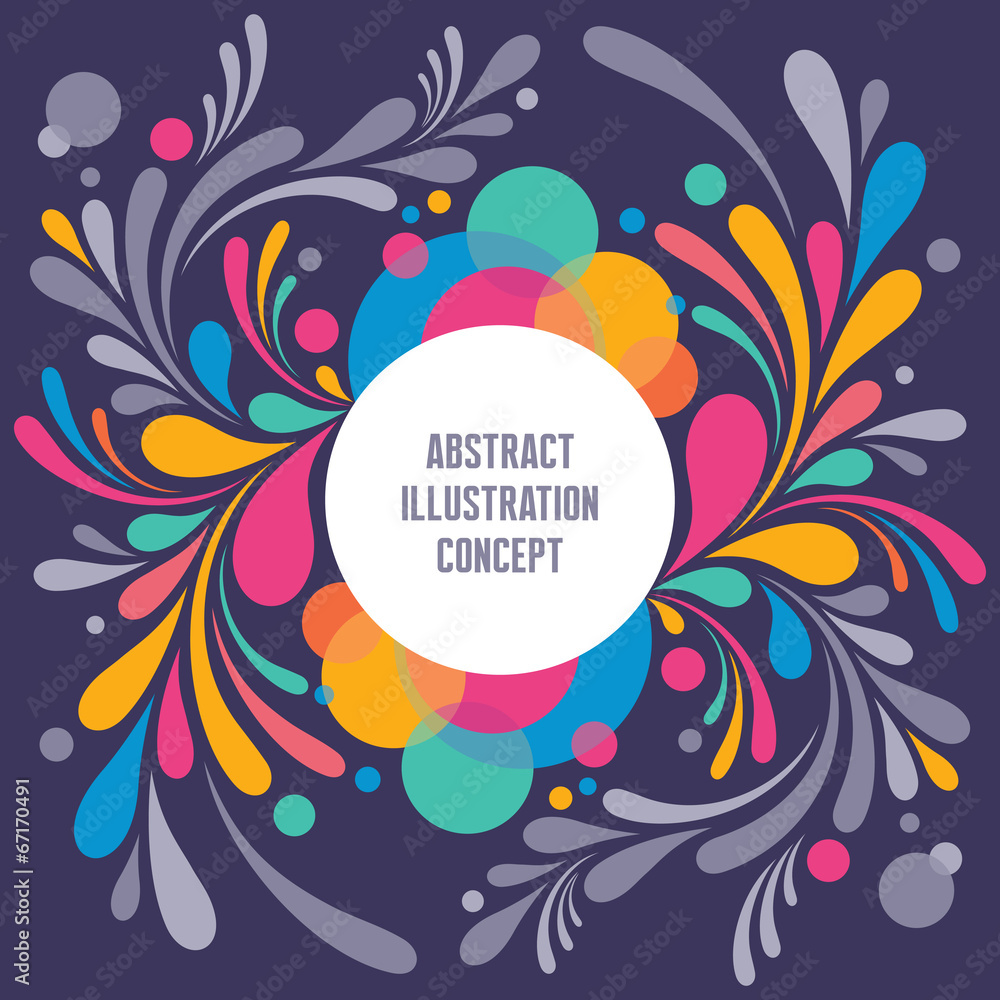 Aufkleber abstract background - text frame - curls ornament vector