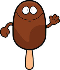 Cartoon Smiling Ice Cream Stick