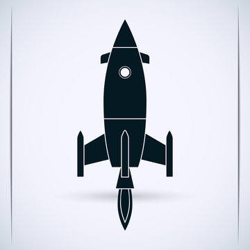 Cartoon rocket vector silhouette