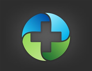 medicine logo,foundation health medical icon,plus nature symbol
