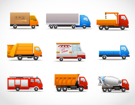 Realistic Truck Icons
