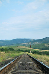 Fototapeta na wymiar tracks in mountains