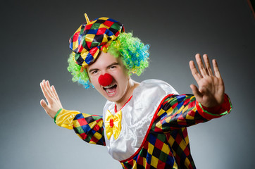 Funny clown in humor concept