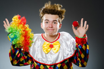 Funny clown in the studio
