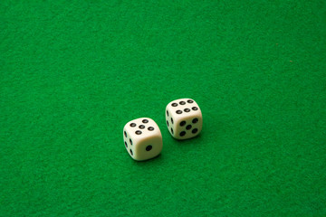 Green casino table with dice background