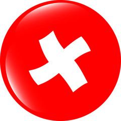 Obraz premium Błyszczący plus ikona na białym tle