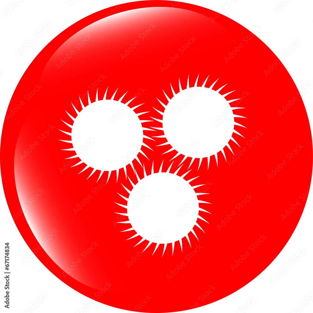 Poster empty white abstract circles on web button (icon) isolated