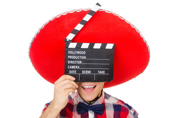 Funny mexican with sombrero hat