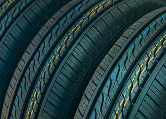 New Car tires profile background