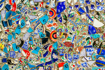 glass debris background wall in Istanbul, Turkey