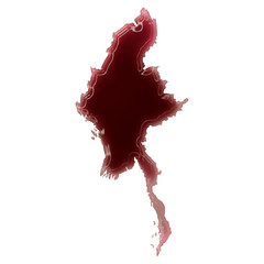 A pool of blood (or wine) that formed the shape of Burma. (serie