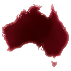 A pool of blood (or wine) that formed the shape of Australia. (s