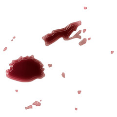 A pool of blood (or wine) that formed the shape of Fiji. (series