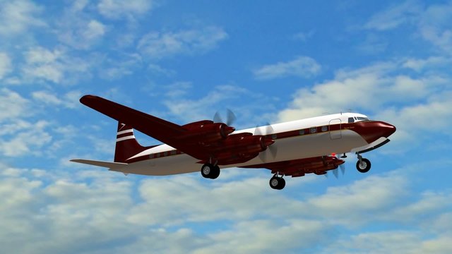 Douglas DC-7 Airplane in fly - close up