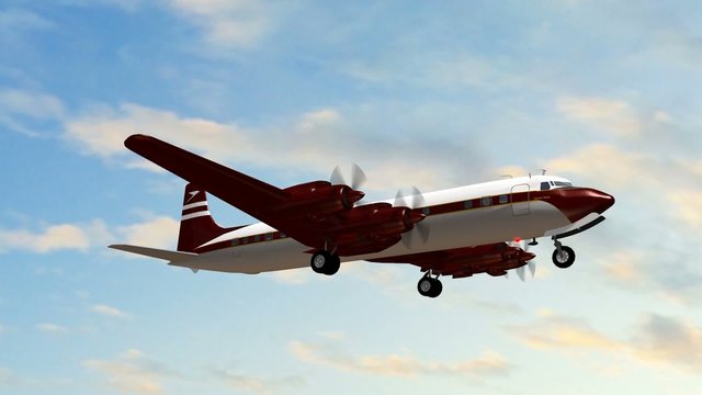 Douglas DC-7 Airplane in fly - close up