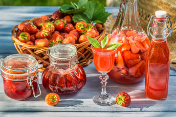 Various preparations of strawberries