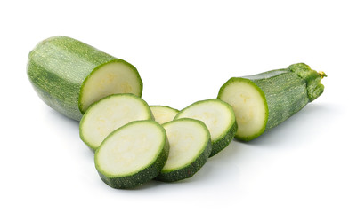 fresh vegetable zucchini isolated on white background