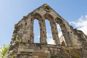 Brushed aluminium prints Rudnes Ancient medieval church ruins in english city
