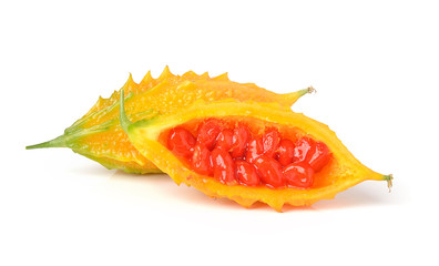 bitter melon isolated on white background