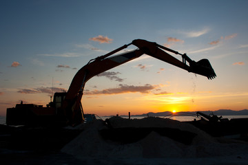 track-type loader excavator at work