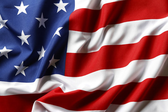 Wavy American stars and stripes USA flag