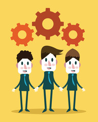 Conceptual of business teamwork . vector