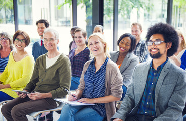 Group of Diverse Multiethnic Cheerful Audience