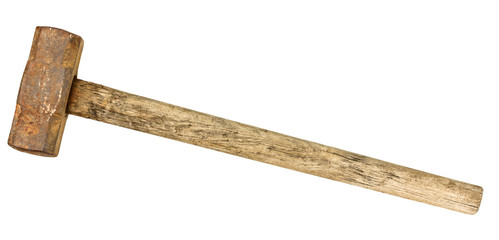 Old hammer isolated on white background