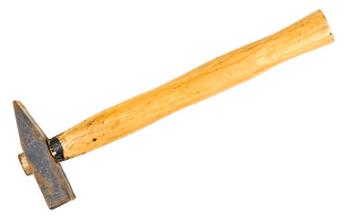 Old hammer isolated on white background