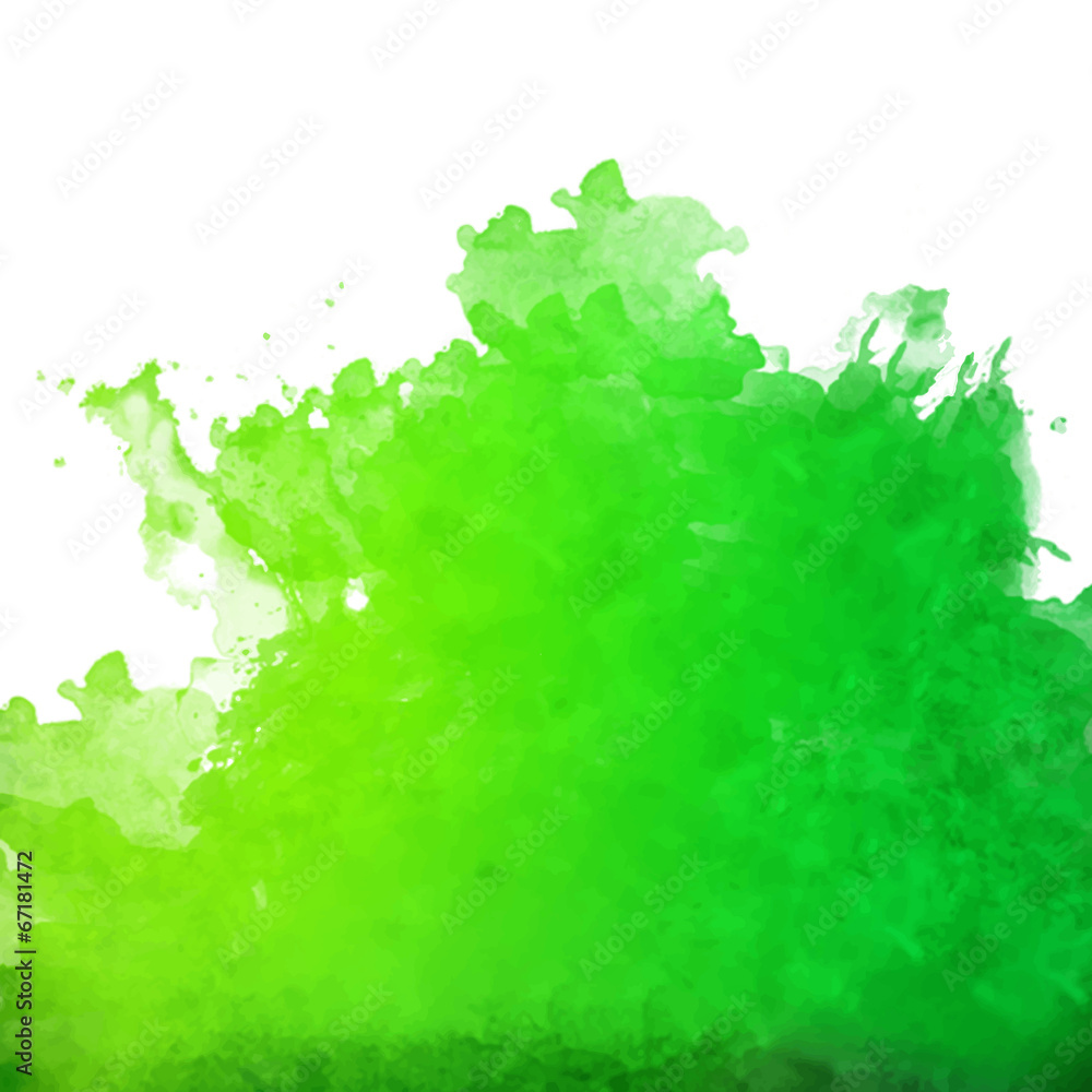 Wall mural abstract green watercolor splash