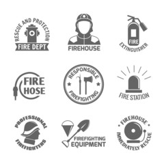 Obraz premium Firefighting label set