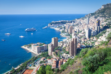 panoramic view of Monaco - obrazy, fototapety, plakaty