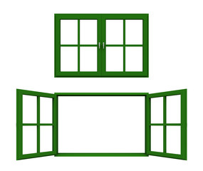 dark green window frame