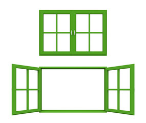 green window frame
