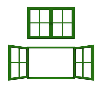 dark green window frame