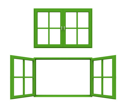green window frame