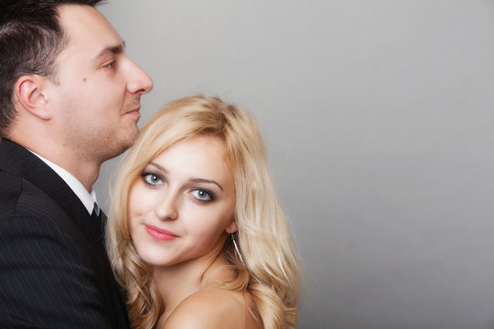 couple of lovers groom and bride studio shot