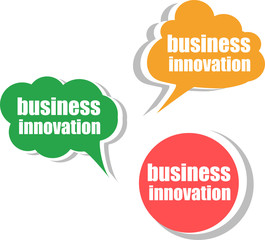 business innovation. Set of stickers, labels, tags. infographics