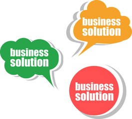 business solution. Set of stickers, labels, tags. Template