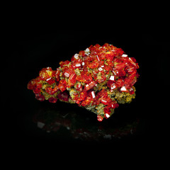 Texture of gem, red crystal Garnet