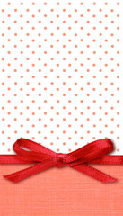 Bow on red and white background