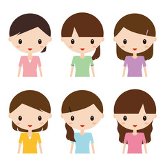 女性　半袖　バリエーション