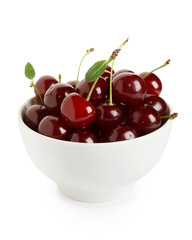 Sweet ripe cherry in bowl