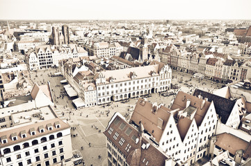 Town square of Wroclaw in vintage style, Poland - 67184684