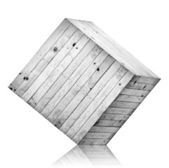 Wooden box isolated with clipping path.
