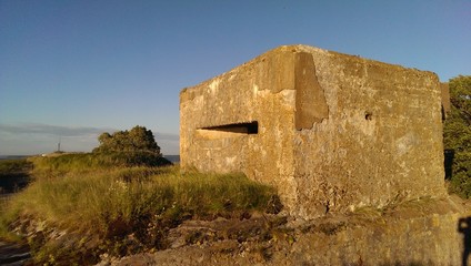 Old concrete fort WWII on Totleben island in Gulf of Finland